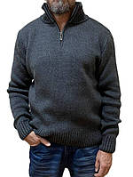 Теплый шерстяной свитер в цвете графит 3ХЛ