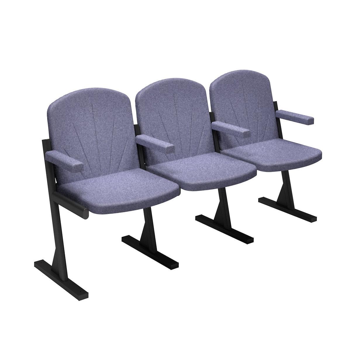 Крісло для актового залу м'ягке 3-х місне тканина, фото 1