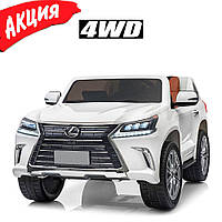 Детский электромобиль Bambi M 3906 EBLR-1 Lexus джип аккумуляторный на пульте управления двухместный Белый yoz