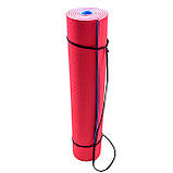 Килимок для йоги та фітнесу TPE (йога мат, каремат спортивний) OSPORT Yoga ECO Pro 6мм (FI-0076) Червоно-блакитний, фото 7