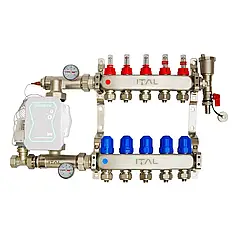 Колектор для теплої підлоги Ital 5 контуру без насоса