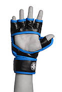 Рукавиці для MMA PowerPlay 3058 Чорно-Сині S, фото 3