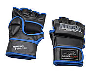 Рукавиці для MMA PowerPlay 3058 Чорно-Сині S, фото 5