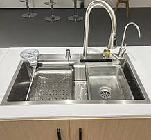 Кухонна раковина з нержавіючої сталі / Багатофункціональна кухонна мийка Sink 8045 800*450*210 мм