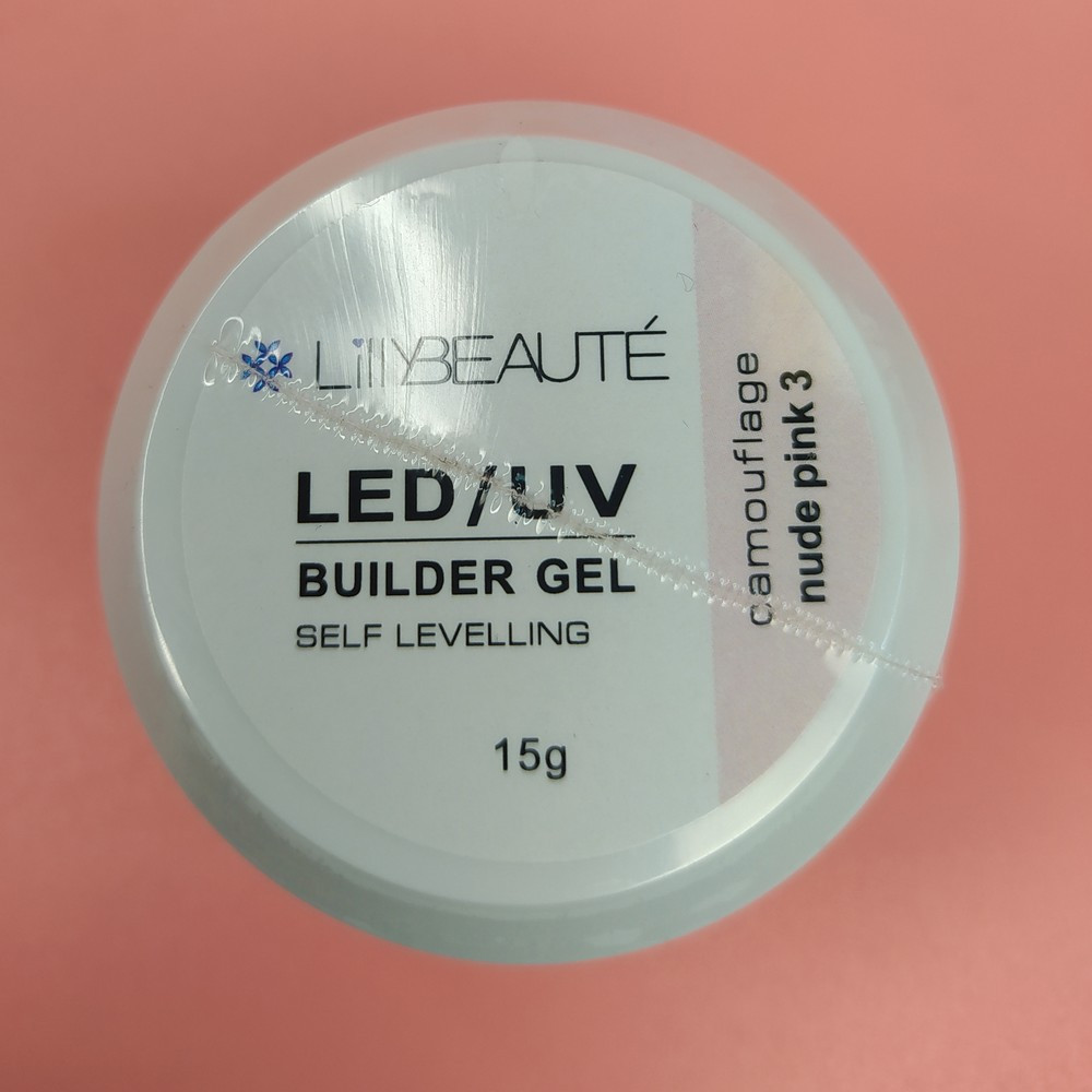 Гель для наращивания ногтей Lilly Beaute LED/UV Builder Gel Camouflage Nude Pink 3, 15g - фото 1 - id-p2044851086