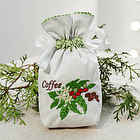 Мешочек для хранения кофе / подарочный с завязками / веточка кофе / ПП "Свeтлана-К"