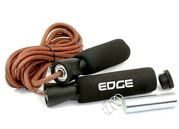 Скакалка шкіряна EDGE Pro Line 300см. з обважювачами ESK-2 чорна