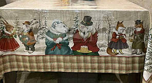 Скатертина 145*180 см водовідштовхувальна новорічна різдвяна, Тиротекс, тефлонове покриття