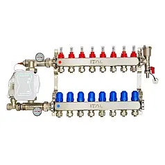 Колектор для теплої підлоги Ital 8 контуру без насоса