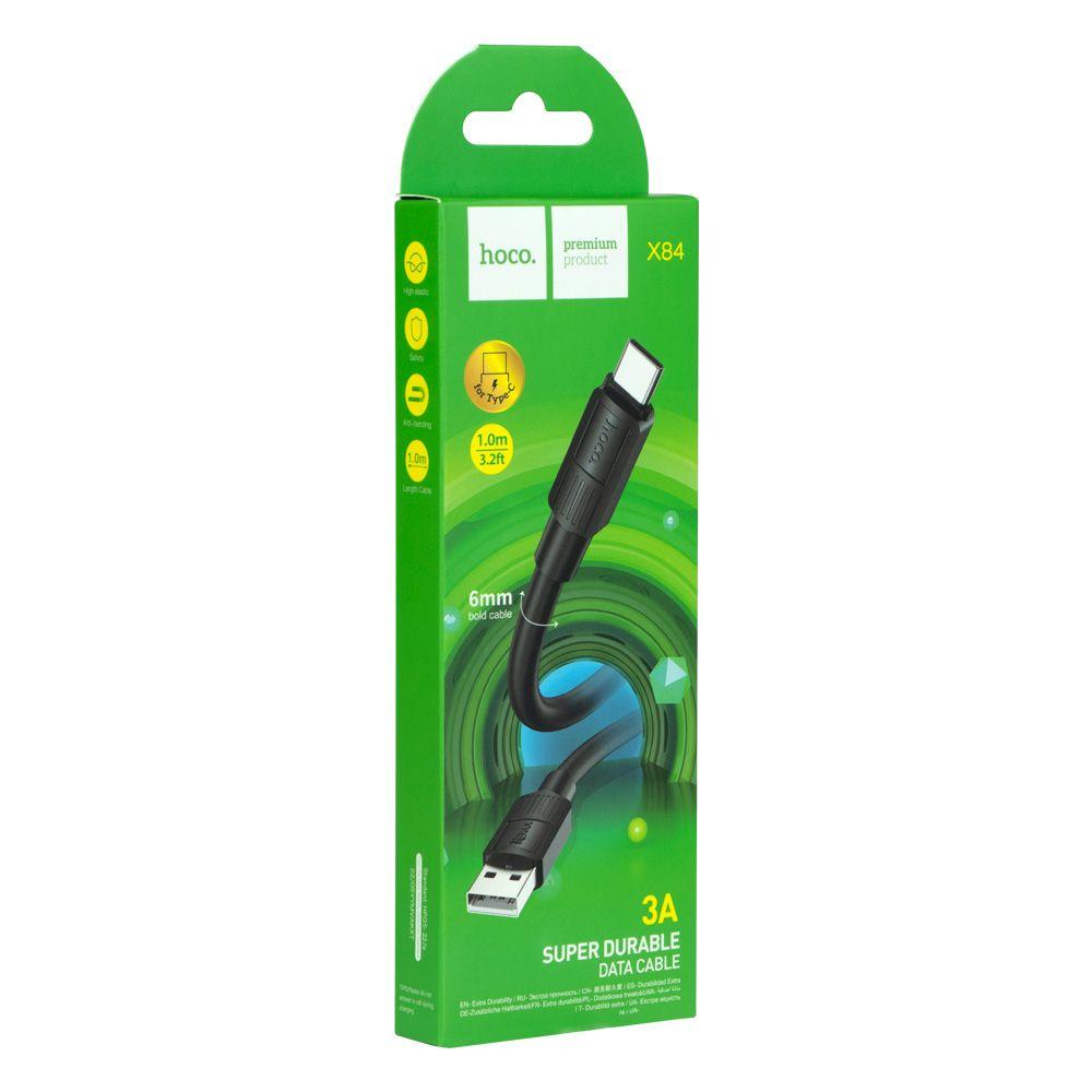Кабель Hoco X84, Type-C-usb, 2.4 A, Black, довжина 1 м, box