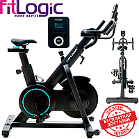 Спин-байк велотренажер для дома электромагнитный FitLogic TK90010 нагрузка 120 кг вес 38 кг