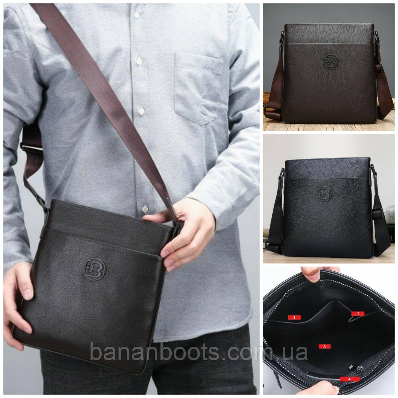 Шкіряна якісна чоловіча сумка планшетка Feidikabolo, фото 1