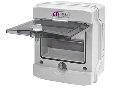 Електрощит пластиковий ETI ECH 6G, 6 модулів, вологозахищений IP65, навісний