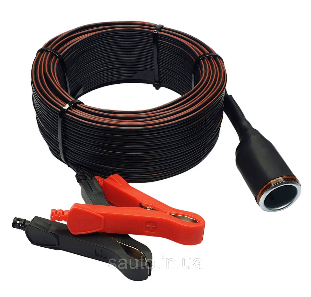 20 Метрів. 12 Вольт. Подовжувач автомобільного прикуривача, с крокодилами, фото 1