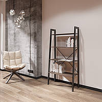 Стелаж пристінний лофт на 4 полиці Серія ПРИЗМА Метал-Дизайн, Безкоштовна доставка меблів