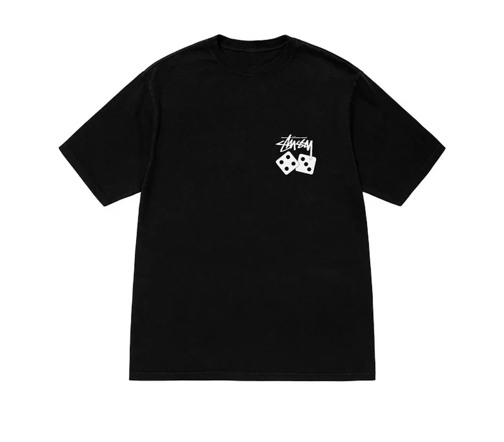 Футболка чорна Stussy Classic Dice | Stussy Classic Dice Black TEE  | Futbolka.top