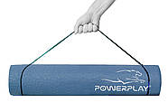 Килимок для йоги та фітнесу PowerPlay 4010 PVC Yoga Mat Темно-синій (173x61x0.6), фото 3