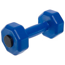 Гантелі по 1кг для фітнесу композитні 2шт, 1пара загальна вага 2кг, сині, Україна, фото 5