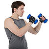 Гантелі по 1кг для фітнесу композитні 2шт, 1пара загальна вага 2кг, сині, Україна, фото 9