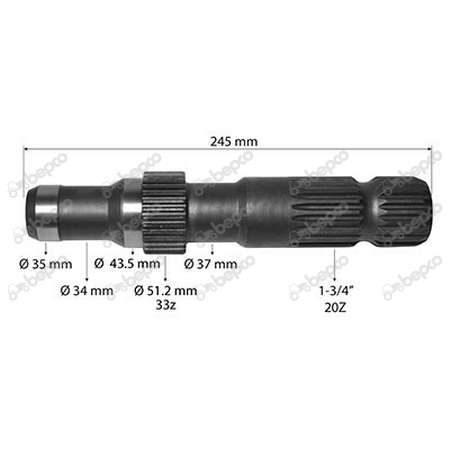 Вал відбору потужності трактора John Deere 7630-7930 8100-8520, фото 1