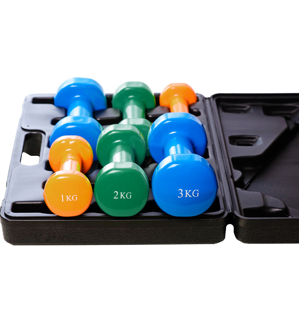 Набір гантелей в кейсі 12 кг. PowerPlay 4118 Fitness Dumbells (2шт.*1кг. 2шт.*2кг. 2шт.*3кг.), фото 1