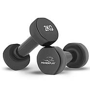 Набір гантелей в кейсі 9 кг. PowerPlay 4121 Fitness Dumbells (2шт.*1кг. 2шт.*1,5кг. 2шт.*2кг.), фото 7