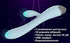 Вібратор-кролик для подвійної стимуляції, жіночий кліторально-вагінальний стимулятор. Іграшки для сексу