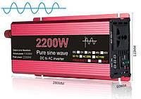 Преобразователь MI-3000W PureSine (Инвертор 12В-220В) с правильной синусоидой, LCD, прикуриватель + крокодилы