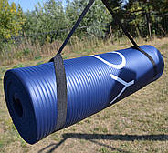 Килимок для йоги та фітнесу PowerPlay 4151 NBR Performance Mat Синій (183x61x1.2), фото 6