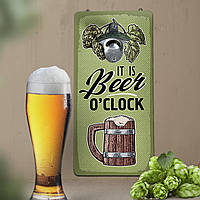 Настінна відкривачка для пляшок It is beer o'clock