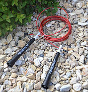 Скакалка швидкісна PowerPlay 4202 Ultra Speed Rope Червона (2,9m.), фото 5