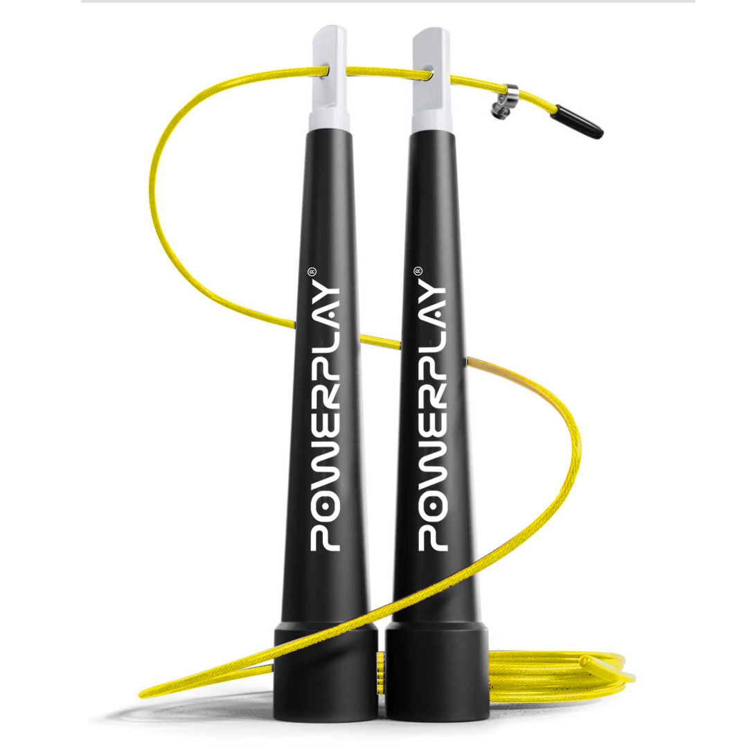 Скакалка швидкісна PowerPlay 4202 Ultra Speed Rope Жовта (2,9m.)