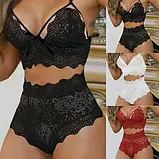 Жіноча білизна з високими трусиками ззаду на зав'язках чорного кольору, фото 6