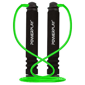 Скакалка PowerPlay 4205 Classic Plus Jump Rope Зелена (2,7m.)