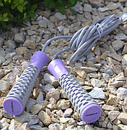 Скакалка PowerPlay 4206 Jump Rope PRO+ Сіро-фіолетова (2,75m.), фото 6