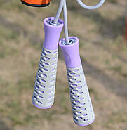 Скакалка PowerPlay 4206 Jump Rope PRO+ Сіро-фіолетова (2,75m.), фото 7