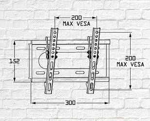 Кронштейн для телевізора КБ-60М White VESA 200*200