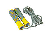 Скакалка PowerPlay 4206 Jump Rope PRO+ Сіро-жовта (2,75m.), фото 4