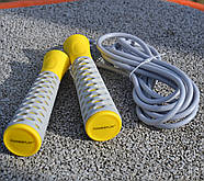 Скакалка PowerPlay 4206 Jump Rope PRO+ Сіро-жовта (2,75m.), фото 9