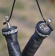 Скакалка швидкісна на підшипниках PowerPlay 4208 Fitness Jump Rope Чорна (3m.), фото 6