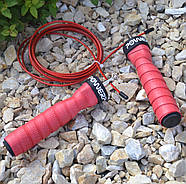 Скакалка швидкісна на підшипниках PowerPlay 4208 Fitness Jump Rope Червона (3m.), фото 3