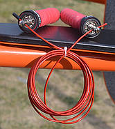 Скакалка швидкісна на підшипниках PowerPlay 4208 Fitness Jump Rope Червона (3m.), фото 4
