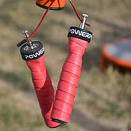 Скакалка швидкісна на підшипниках PowerPlay 4208 Fitness Jump Rope Червона (3m.), фото 6