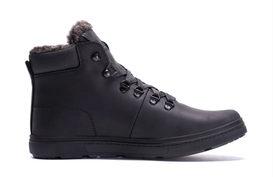 Чоловічі зимові шкіряні черевики Polar Bear Black leather, фото 1