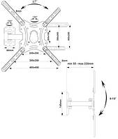 Кронштейн для телевизора 26"-55" КБ-01-85 наклонный поворотный