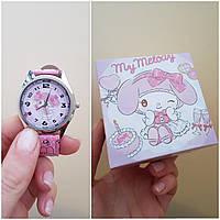 Наручний годинник Май Мелоді Хеллоу Кітті, рожевий, аніме Onegai My Melody Hello Kitty, в подарунковій коробці