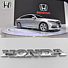 Емблема металевий напис HONDA (Хонда) багажник (наліпка) - Хром 145х18 мм, фото 7