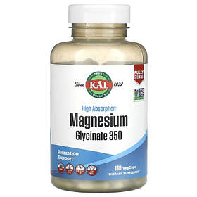Гліцинат магнію з високою абсорбцією Magnesium Glycinate 350 KAL, 160 капсул
