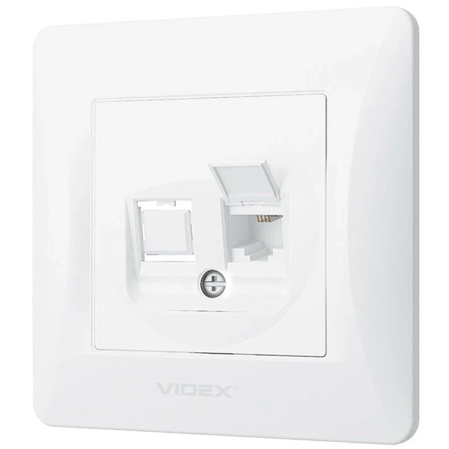 Одинарна телефонна розетка CAT3 VIDEX BINERA VF-BNSK1TF3-W