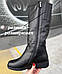 Жіночі зимові чоботи на повну широку ногу халяву литку шкіряні на танкетці від виробника 38-43 розмір, фото 5